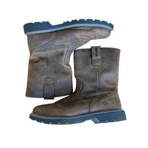 Wolverine Work Boots Mens 11.5 Brown Leather Pull On Steel Toe Style Rugged